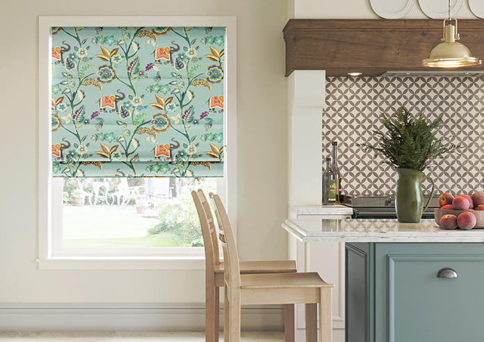 Gujarat, Vintage Blue - Roman Blind - Image 3